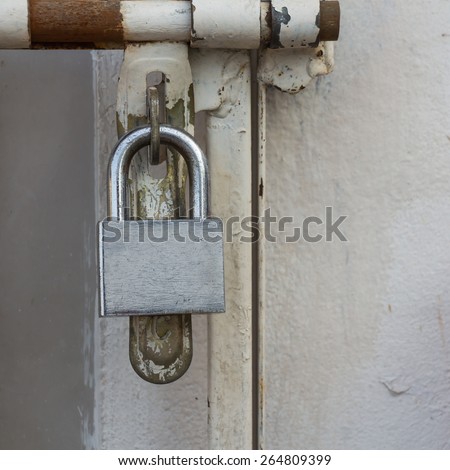 Old master key lock on the steel door