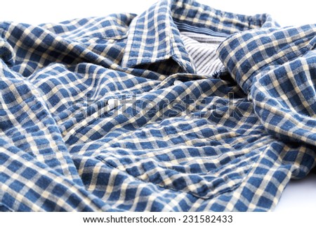 Blue cotton plaid shirt