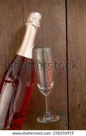 bottle flavoured fruit wine on wood