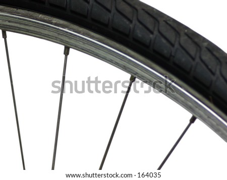 A bike tire isolated on a white background.