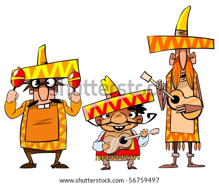 stock photo : Funny mexican pop group.