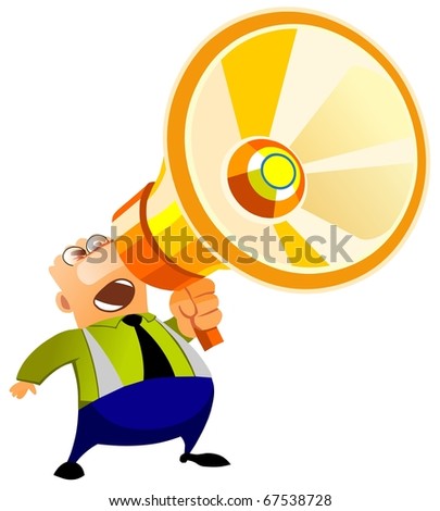 Loudspeaker on Stock Photo A Man With A Loudspeaker 67538728 Jpg