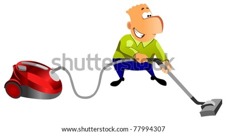 A Person Vacuuming