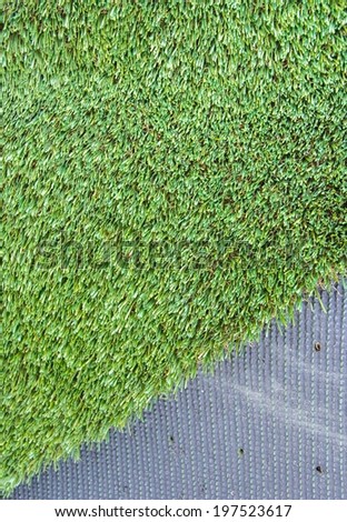 Artificial grass front and back.