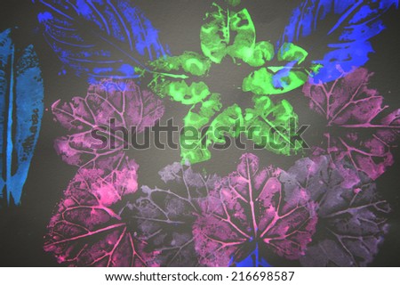 Abstract  pattern with leaves Background grunge texture
