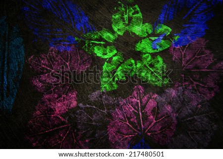 Abstract pattern with leaves Background grunge texture