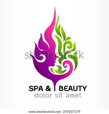 Spa & Beauty and nature symbols and concept,. Abstract design concept for beauty salon, massage, cosmetic and spa. Vector logo design template.
