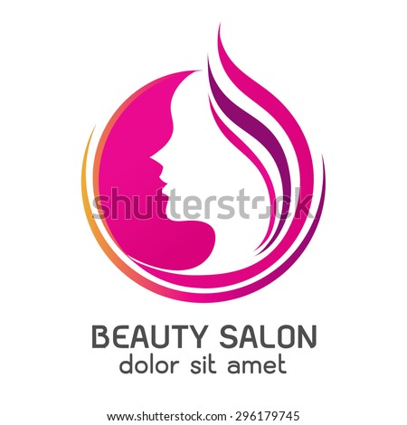 Logo woman silhouette, head, face logo isolated. Use for beauty salon, spa, cosmetics design, etc