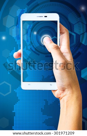 closeup picture of hand holding smart phone