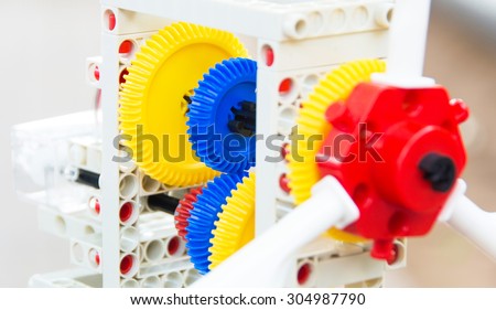 Colorful Toy Gears from a children\'s toy