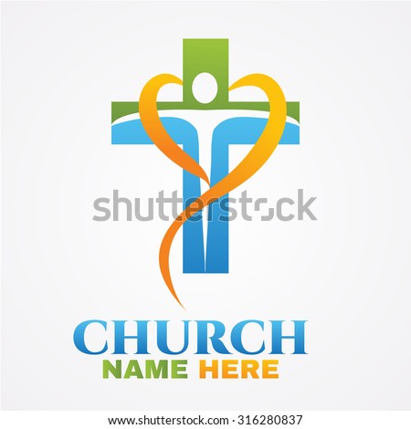 Abstract christian cross logo design vector template.Christian Icon Design.