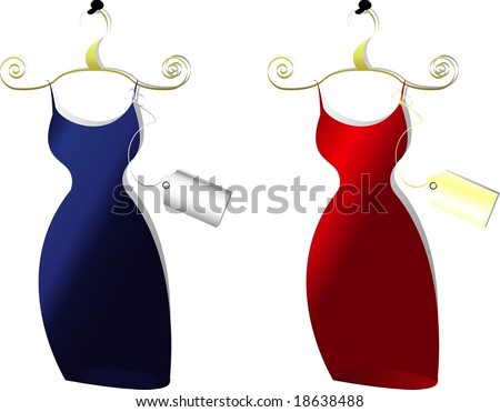 Dresses with price lists for the indication of discounts or other text