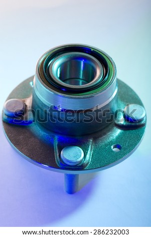 hub and bearing of wheel in blue light