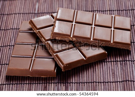 tasty snack chocolate with milk bar isolated