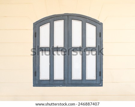 Old painted vintage wooden window  frame