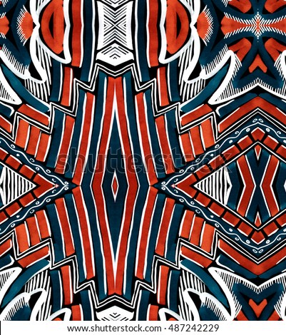 abstract hand painted kaleidoscope geometrical seamless pattern. folk pattern. triangle background for textile, surface, interior design