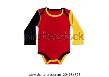 Long Sleeves Baby clothes in German colors on white background