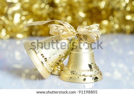 Christmas bell on christmas background