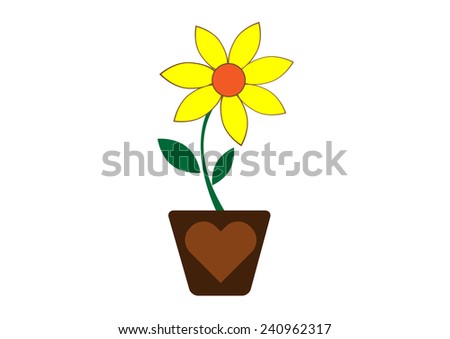 illustration of an isolated flower yellow color