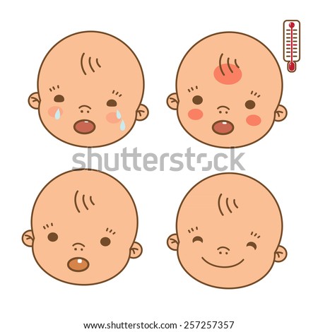 Teething baby Vector illustration Teething baby Vector illustration