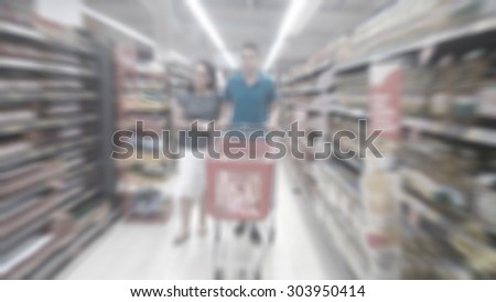Shopping in super market-blurred