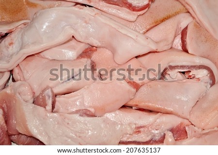 Pork fat pieces for the greaves