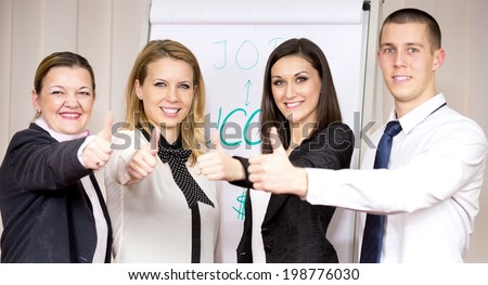 business partners hands to show the meeting ended successfully / business partners