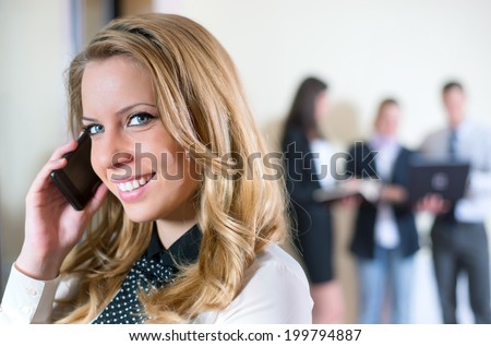 Young director of the conversation with business partners over the phone next business cooperation / business people