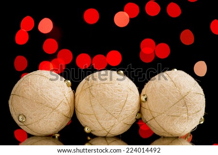 red light from light, golden globe as New Year\'s and Christmas decoration/New Year\'s and Christmas decoration