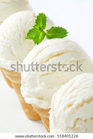 White ice cream cones