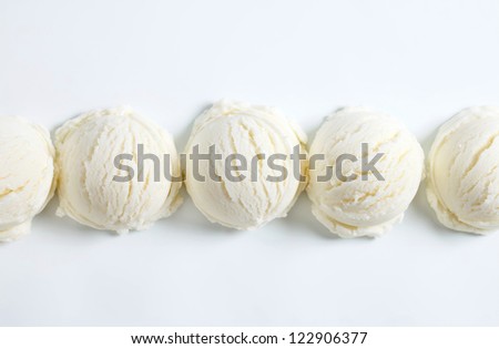 Scoops of white ice cream