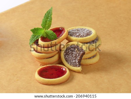 portion of two kinds of sweet cookies