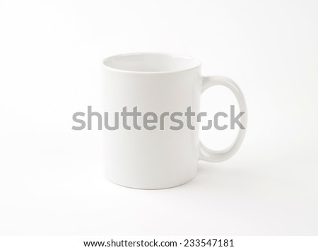 empty white mug on white background