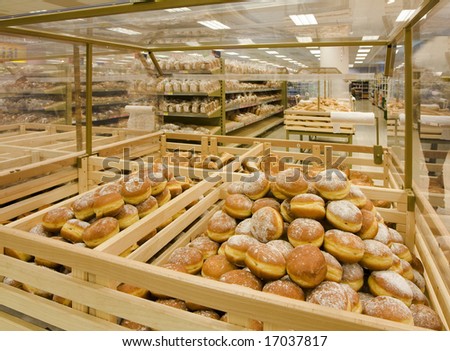 Doughnuts in a bakery shop