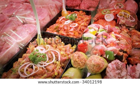 Selection of meat foods