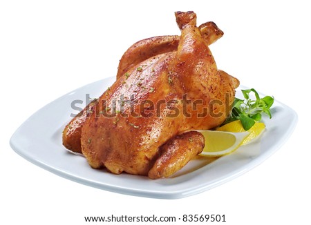 Roasted chicken seasoned with herbs Roasted chicken seasoned with herbs