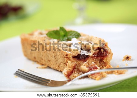 Mini dessert tart filled with jam
