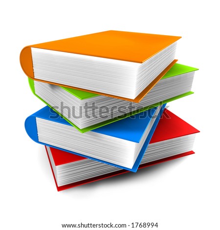 stock photo : 3d Books stacked on top of eachother