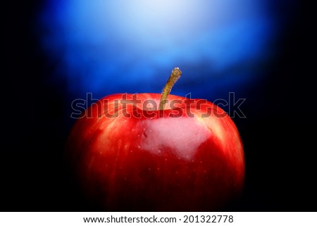 Apple,apple Close up ,Red apple Isolated on a black background.