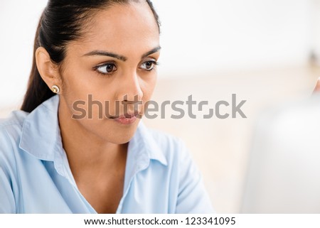 Indian business woman pretty smiling office