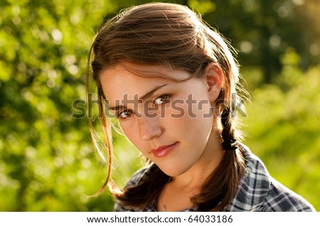 stock photo Gorgeous babe in the park