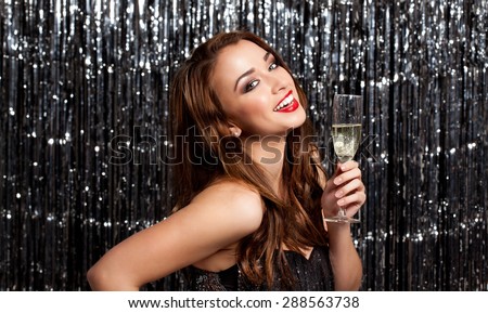 Fashion Model Celebrating in a Nightclub