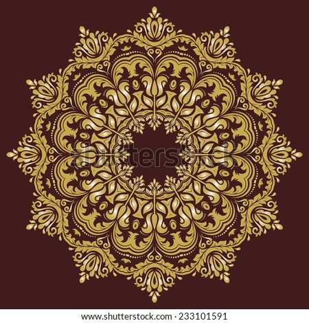 Orient  ornamental round lace with damask and arabesque elements. Traditional ornament