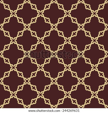 Geometric  pattern with oriental golden grill. Seamless background. Abstract texture