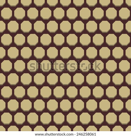 Geometric fine abstract  pattern with octagons. Seamless modern texture for wallpapers and background. Brown and golden colors