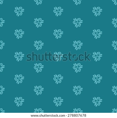 Damask  floral pattern with arabesque and oriental blue elements. Abstract traditional ornament for backgrounds