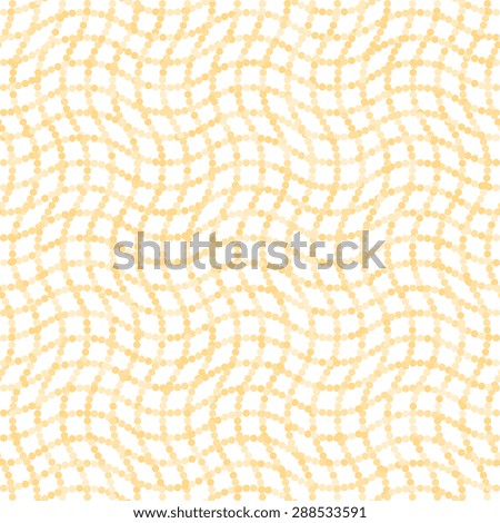 Geometric pattern with orange dotted waves. Seamless  background. Abstract texture for wallpapers. Repeating geometric lines