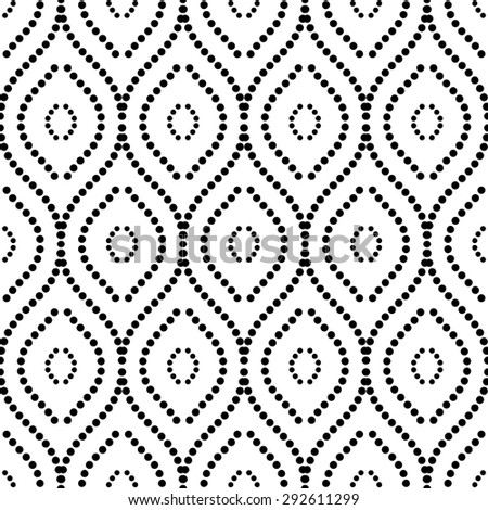 Geometric ornament. Seamless  background. Abstract texture with vertical waves for wallpapers. Repeating geometric elements. Black and white colors