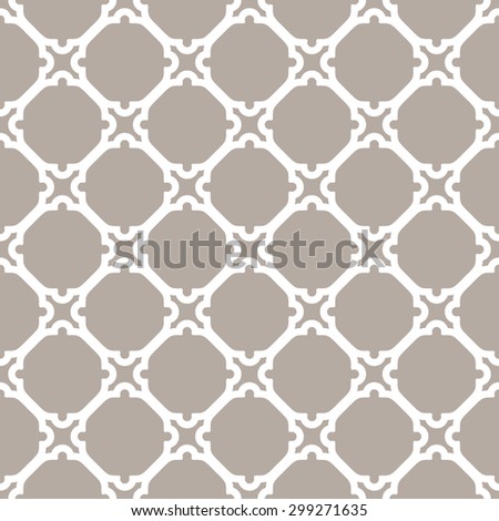 Geometric  texture with oriental elements. Seamless grill for wallpapers and background. Purple and white pattern