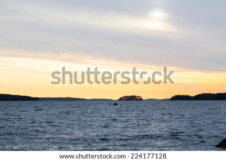 Sunset under the lake
